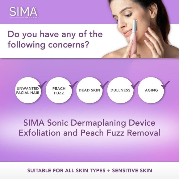 SIMA Patented Dermaplane Razor for Women Face – Painless 2-in-1 Facial Exfoliati - Picture 2 of 7